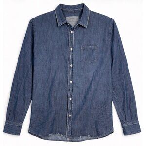 Frank & Eileen Distressed dark Denim Shirt button front